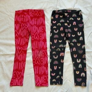 Cat and Jack leggings size xsmall 4/5 rainbow and hearts.